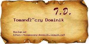 Tomanóczy Dominik névjegykártya